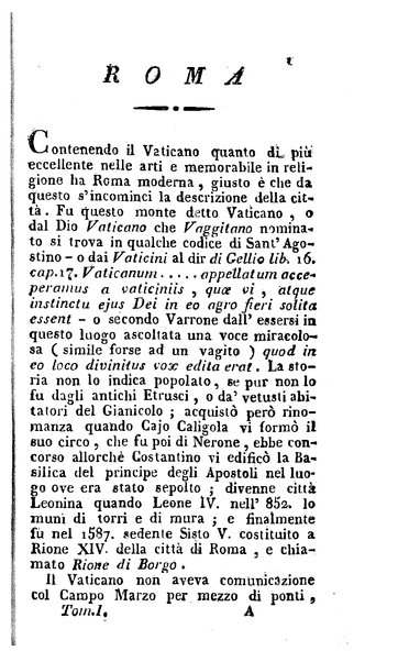 [Descrizione di Roma e de' contorni compilata dal sig. avv. D. Carlo Fea ... abbellita delle più interessanti vedute e publicata da Angiolo Bonelli seconda edizione] 1