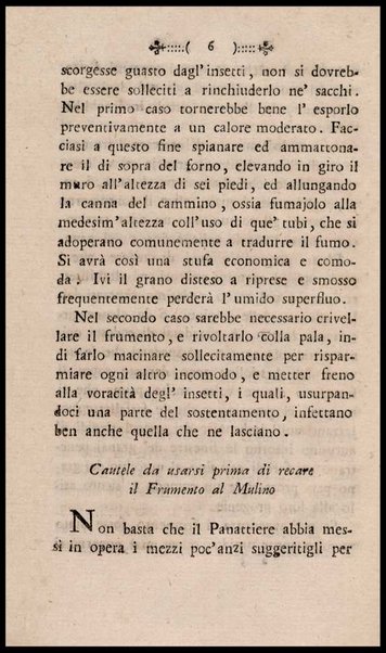 Instruzione a i panattieri di citta' e di campagna sul modo il piu' facile e vantaggioso di far pane con le regole di scegliere, conservare e macinare il grano, di mantener la farina, di apparecchiare ed usare il lievito... Del signor Parmentier regio censore ec. Traduzione dal francese