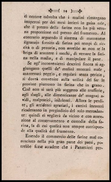 Instruzione a i panattieri di citta' e di campagna sul modo il piu' facile e vantaggioso di far pane con le regole di scegliere, conservare e macinare il grano, di mantener la farina, di apparecchiare ed usare il lievito... Del signor Parmentier regio censore ec. Traduzione dal francese