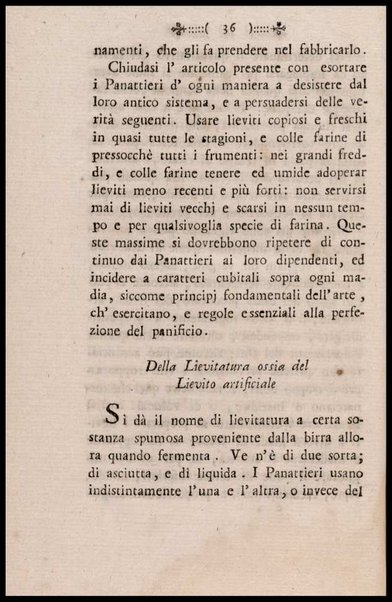 Instruzione a i panattieri di citta' e di campagna sul modo il piu' facile e vantaggioso di far pane con le regole di scegliere, conservare e macinare il grano, di mantener la farina, di apparecchiare ed usare il lievito... Del signor Parmentier regio censore ec. Traduzione dal francese