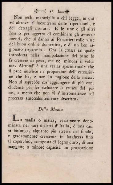 Instruzione a i panattieri di citta' e di campagna sul modo il piu' facile e vantaggioso di far pane con le regole di scegliere, conservare e macinare il grano, di mantener la farina, di apparecchiare ed usare il lievito... Del signor Parmentier regio censore ec. Traduzione dal francese