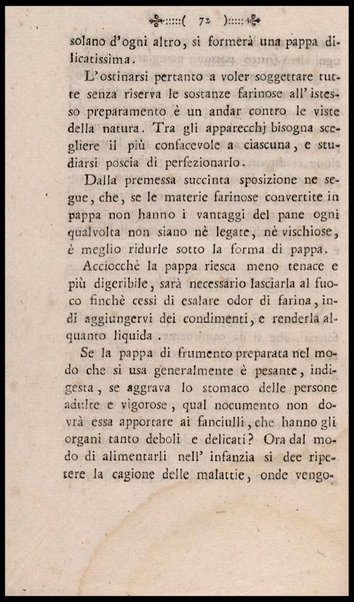 Instruzione a i panattieri di citta' e di campagna sul modo il piu' facile e vantaggioso di far pane con le regole di scegliere, conservare e macinare il grano, di mantener la farina, di apparecchiare ed usare il lievito... Del signor Parmentier regio censore ec. Traduzione dal francese