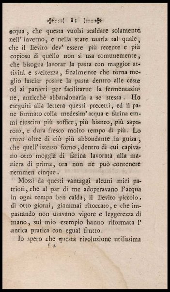 Instruzione a i panattieri di citta' e di campagna sul modo il piu' facile e vantaggioso di far pane con le regole di scegliere, conservare e macinare il grano, di mantener la farina, di apparecchiare ed usare il lievito... Del signor Parmentier regio censore ec. Traduzione dal francese