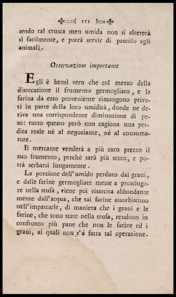 Instruzione a i panattieri di citta' e di campagna sul modo il piu' facile e vantaggioso di far pane con le regole di scegliere, conservare e macinare il grano, di mantener la farina, di apparecchiare ed usare il lievito... Del signor Parmentier regio censore ec. Traduzione dal francese