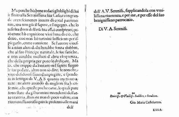 Esaminatione sopra la ritorica a Caio Herennio fatta per Lodouico Casteluetri, e dedicata all'altezza sereniss.ma del signor Duca di Modana