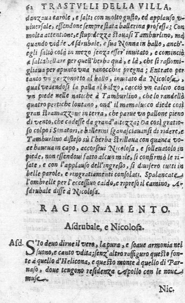 Trastulli della villa distinti in sette giornate, doue si legono in discorsi, e ragionamenti nouelle morali, motteggi arguti ... curiosità dramatica del Sig. Camillo Scaliggeri dalla Fratta, l'Academico Vario. Con due tauole, vna delle nouelle, e l'altra delle cose più notabili