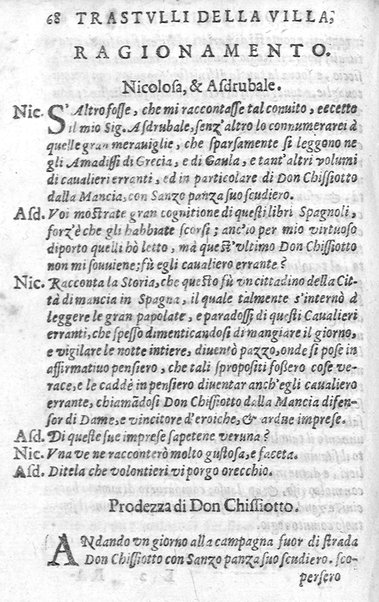 Trastulli della villa distinti in sette giornate, doue si legono in discorsi, e ragionamenti nouelle morali, motteggi arguti ... curiosità dramatica del Sig. Camillo Scaliggeri dalla Fratta, l'Academico Vario. Con due tauole, vna delle nouelle, e l'altra delle cose più notabili