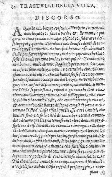 Trastulli della villa distinti in sette giornate, doue si legono in discorsi, e ragionamenti nouelle morali, motteggi arguti ... curiosità dramatica del Sig. Camillo Scaliggeri dalla Fratta, l'Academico Vario. Con due tauole, vna delle nouelle, e l'altra delle cose più notabili