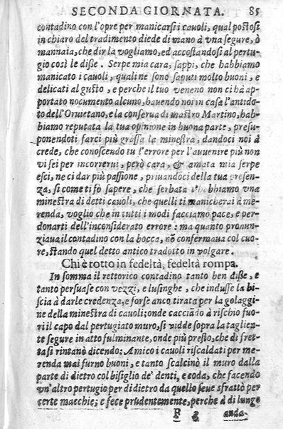 Trastulli della villa distinti in sette giornate, doue si legono in discorsi, e ragionamenti nouelle morali, motteggi arguti ... curiosità dramatica del Sig. Camillo Scaliggeri dalla Fratta, l'Academico Vario. Con due tauole, vna delle nouelle, e l'altra delle cose più notabili