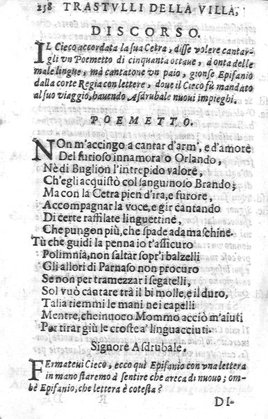 Trastulli della villa distinti in sette giornate, doue si legono in discorsi, e ragionamenti nouelle morali, motteggi arguti ... curiosità dramatica del Sig. Camillo Scaliggeri dalla Fratta, l'Academico Vario. Con due tauole, vna delle nouelle, e l'altra delle cose più notabili