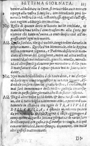 Trastulli della villa distinti in sette giornate, doue si legono in discorsi, e ragionamenti nouelle morali, motteggi arguti ... curiosità dramatica del Sig. Camillo Scaliggeri dalla Fratta, l'Academico Vario. Con due tauole, vna delle nouelle, e l'altra delle cose più notabili