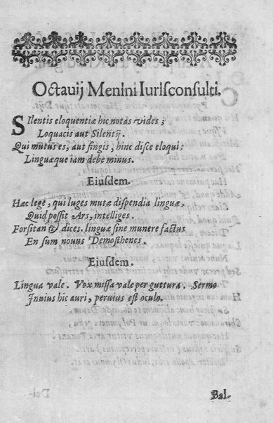 L'arte de' cenni con la quale formandosi fauella visibile, si tratta della muta eloquenza, che non è altro che un facondo silentio. Diuisa in due parti ... di Giouanni Bonifaccio giureconsulto, & assessore. L'Opportuno Academico Filarmonico