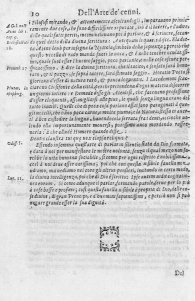 L'arte de' cenni con la quale formandosi fauella visibile, si tratta della muta eloquenza, che non è altro che un facondo silentio. Diuisa in due parti ... di Giouanni Bonifaccio giureconsulto, & assessore. L'Opportuno Academico Filarmonico