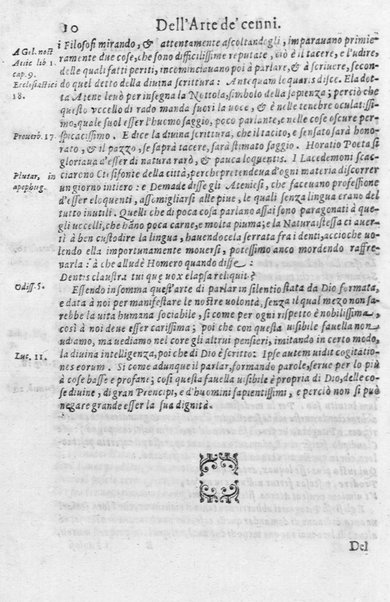 L'arte de' cenni con la quale formandosi fauella visibile, si tratta della muta eloquenza, che non è altro che un facondo silentio. Diuisa in due parti ... di Giouanni Bonifaccio giureconsulto, & assessore. L'Opportuno Academico Filarmonico