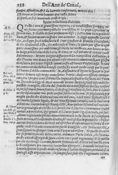 L'arte de' cenni con la quale formandosi fauella visibile, si tratta della muta eloquenza, che non è altro che un facondo silentio. Diuisa in due parti ... di Giouanni Bonifaccio giureconsulto, & assessore. L'Opportuno Academico Filarmonico