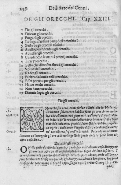 L'arte de' cenni con la quale formandosi fauella visibile, si tratta della muta eloquenza, che non è altro che un facondo silentio. Diuisa in due parti ... di Giouanni Bonifaccio giureconsulto, & assessore. L'Opportuno Academico Filarmonico