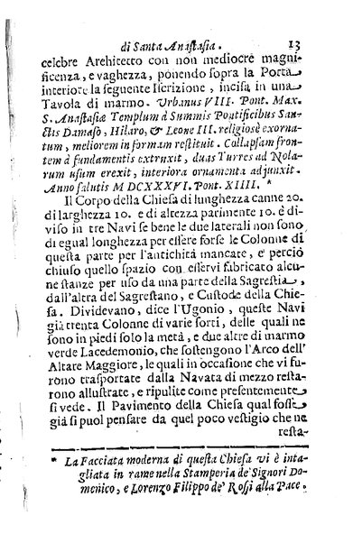 Brevi notizie dell'antico, e moderno stato della chiesa collegiata di S. Anastasia di Roma raccolte, e consacrate all'eminentisimo, ... principe, il signor cardinale Nuno da Cunha de Attayde ... da Filippo Cappello ...