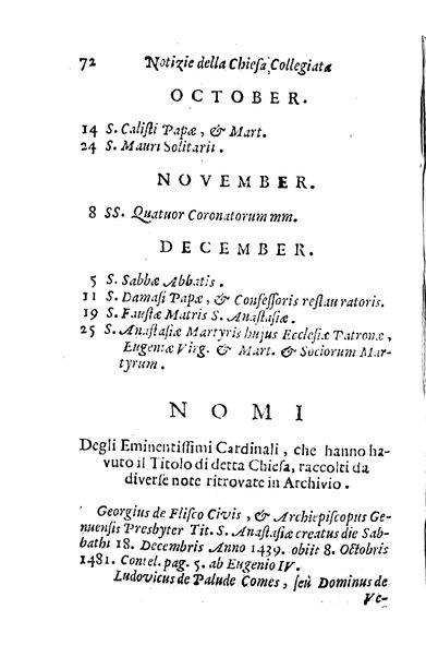 Brevi notizie dell'antico, e moderno stato della chiesa collegiata di S. Anastasia di Roma raccolte, e consacrate all'eminentisimo, ... principe, il signor cardinale Nuno da Cunha de Attayde ... da Filippo Cappello ...