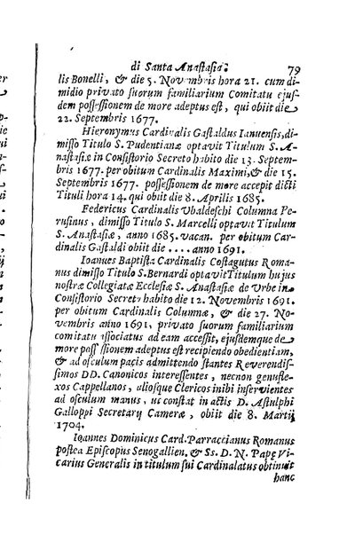 Brevi notizie dell'antico, e moderno stato della chiesa collegiata di S. Anastasia di Roma raccolte, e consacrate all'eminentisimo, ... principe, il signor cardinale Nuno da Cunha de Attayde ... da Filippo Cappello ...