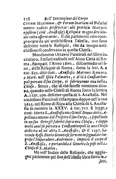 Brevi notizie dell'antico, e moderno stato della chiesa collegiata di S. Anastasia di Roma raccolte, e consacrate all'eminentisimo, ... principe, il signor cardinale Nuno da Cunha de Attayde ... da Filippo Cappello ...