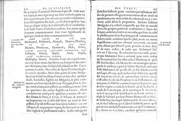 De la republique des Turcs: & là ou l'occasion s'offrera, des meurs & loy de tous Mohamedistes, par Guillaume Postel cosmopolite