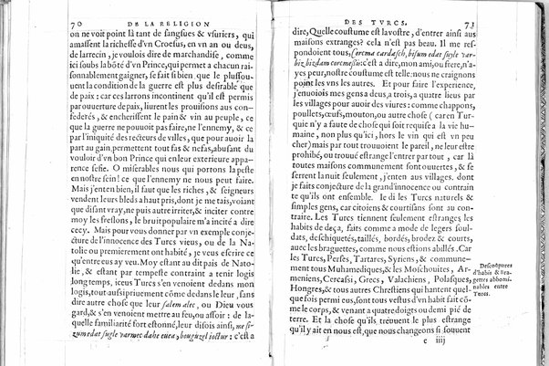 De la republique des Turcs: & là ou l'occasion s'offrera, des meurs & loy de tous Mohamedistes, par Guillaume Postel cosmopolite