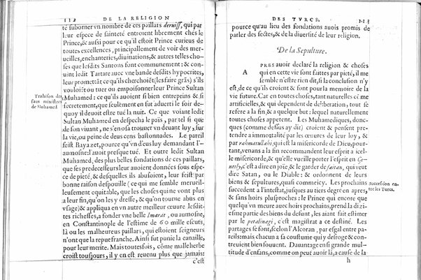 De la republique des Turcs: & là ou l'occasion s'offrera, des meurs & loy de tous Mohamedistes, par Guillaume Postel cosmopolite