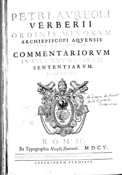 2: Commentariorum in secundum librum sententiarum tomus secundus