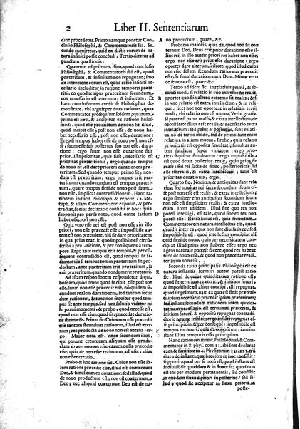 2: Commentariorum in secundum librum sententiarum tomus secundus