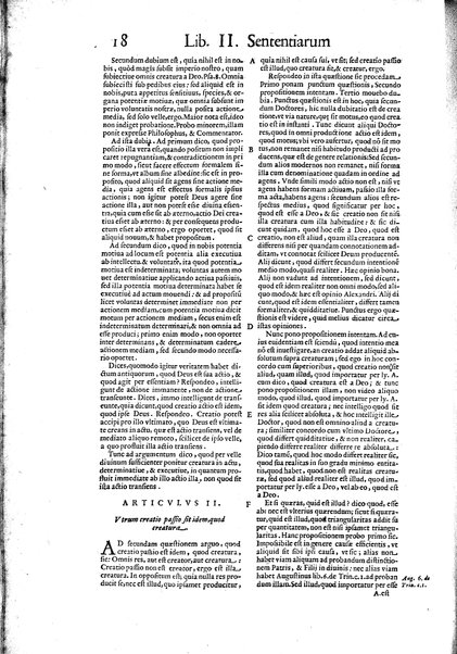 2: Commentariorum in secundum librum sententiarum tomus secundus