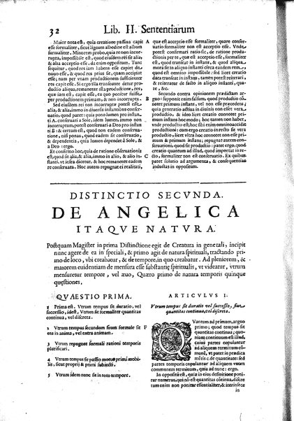 2: Commentariorum in secundum librum sententiarum tomus secundus