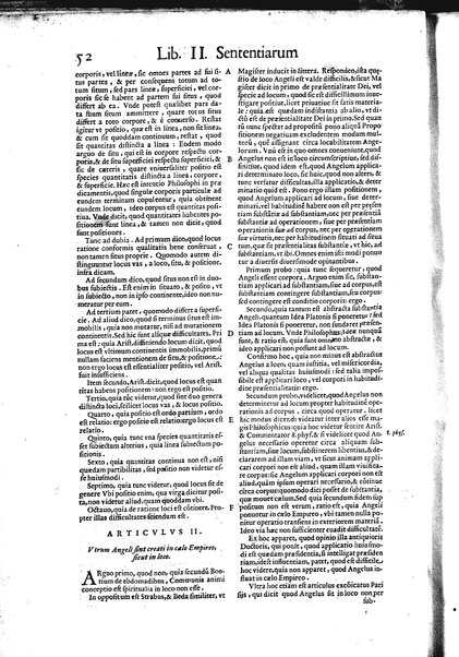 2: Commentariorum in secundum librum sententiarum tomus secundus