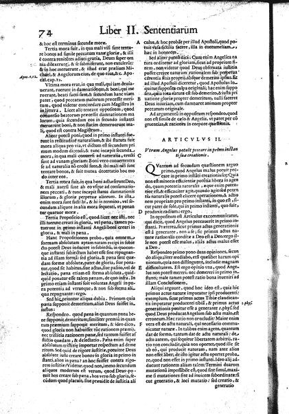 2: Commentariorum in secundum librum sententiarum tomus secundus