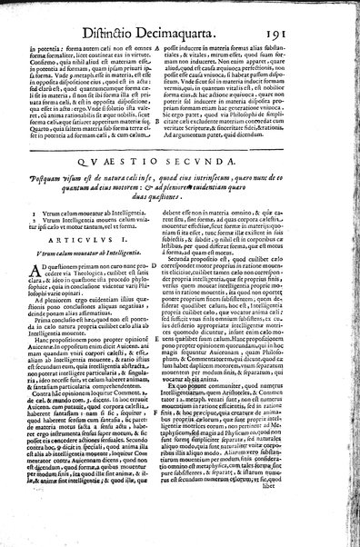 2: Commentariorum in secundum librum sententiarum tomus secundus