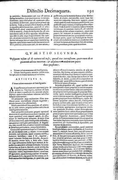 2: Commentariorum in secundum librum sententiarum tomus secundus