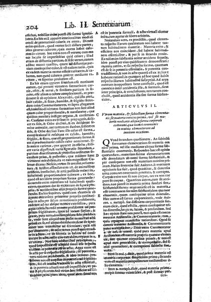 2: Commentariorum in secundum librum sententiarum tomus secundus