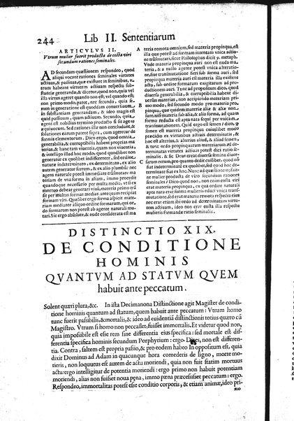 2: Commentariorum in secundum librum sententiarum tomus secundus