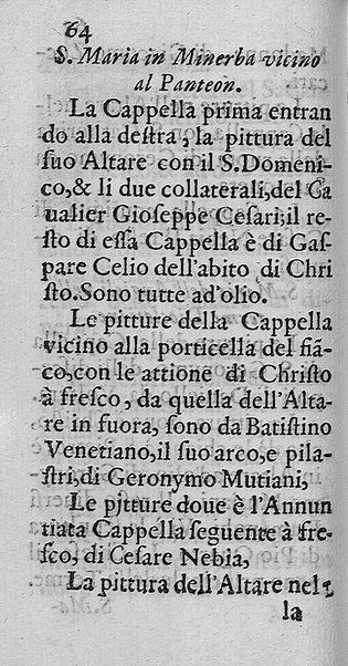 Memoria fatta dal signor Gaspare Celio dell'habito di Christo. Delli nomi dell'artefici delle pitture, che sono in alcune chiese, facciate, e palazzi di Roma