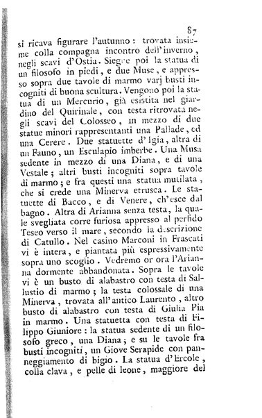 Nuova descrizione de' monumenti antichi ed oggetti d'arte contenuti nel Vaticano e nel Campidoglio colle nuove scoperte fatte alle fabriche più interessanti nel Foro Romano e sue adjacenze ec. compilata per uso de' colti viaggiatori dal sig. avv. D. Carlo Fea, ...