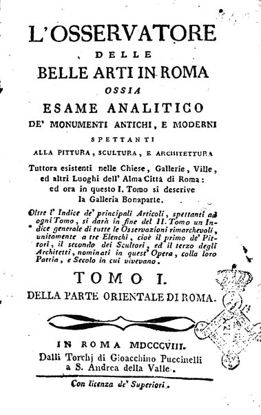 1: Della parte orientale di Roma