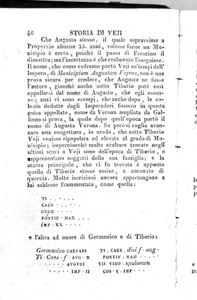 1: Tomo 1. che contiene il viaggio a Veji, Fidene, Tivoli, Alba Fucense, Subiaco, Gabii, Collazia, Labico, e Preneste