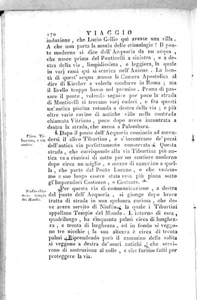 1: Tomo 1. che contiene il viaggio a Veji, Fidene, Tivoli, Alba Fucense, Subiaco, Gabii, Collazia, Labico, e Preneste