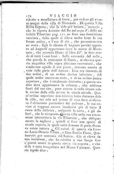 1: Tomo 1. che contiene il viaggio a Veji, Fidene, Tivoli, Alba Fucense, Subiaco, Gabii, Collazia, Labico, e Preneste