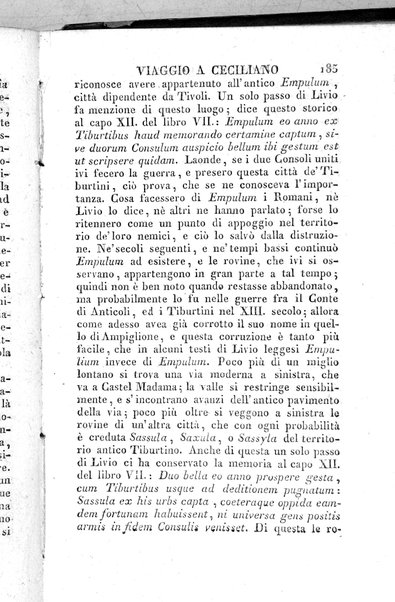 1: Tomo 1. che contiene il viaggio a Veji, Fidene, Tivoli, Alba Fucense, Subiaco, Gabii, Collazia, Labico, e Preneste