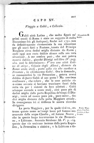 1: Tomo 1. che contiene il viaggio a Veji, Fidene, Tivoli, Alba Fucense, Subiaco, Gabii, Collazia, Labico, e Preneste