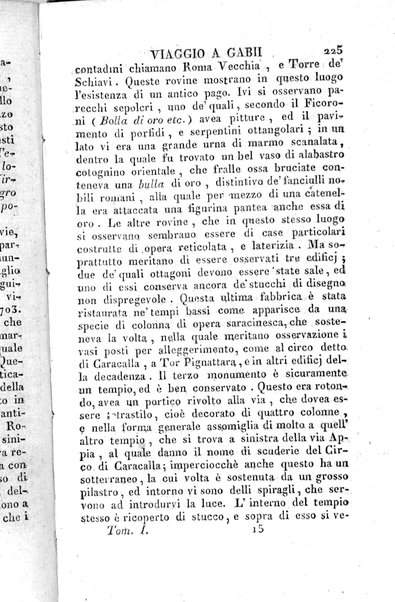 1: Tomo 1. che contiene il viaggio a Veji, Fidene, Tivoli, Alba Fucense, Subiaco, Gabii, Collazia, Labico, e Preneste