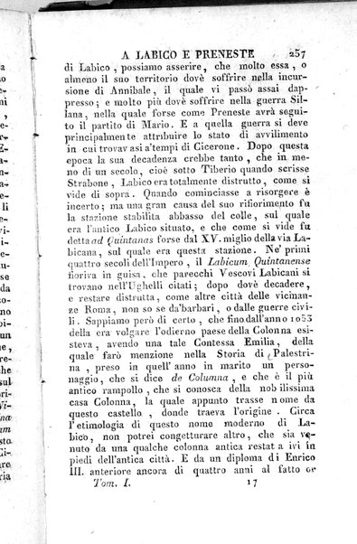 1: Tomo 1. che contiene il viaggio a Veji, Fidene, Tivoli, Alba Fucense, Subiaco, Gabii, Collazia, Labico, e Preneste