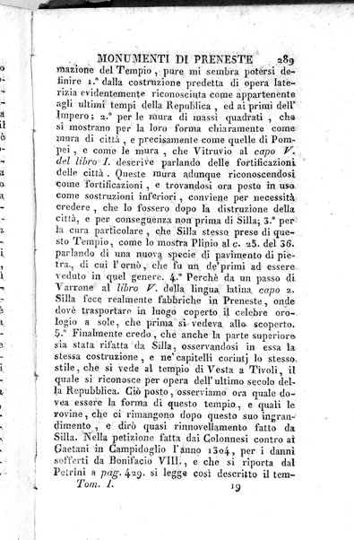 1: Tomo 1. che contiene il viaggio a Veji, Fidene, Tivoli, Alba Fucense, Subiaco, Gabii, Collazia, Labico, e Preneste