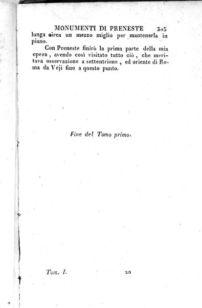 1: Tomo 1. che contiene il viaggio a Veji, Fidene, Tivoli, Alba Fucense, Subiaco, Gabii, Collazia, Labico, e Preneste