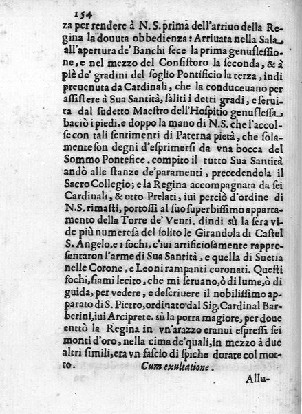 I trionfi della magnificenza pontificia celebrati per lo passaggio nelle città, e luoghi dello Stato ecclesiastico, e in Roma per lo riceuimento della maestà della regina di Suetia descritti con tutte l'attioni seguite alla santita' di N.S. Alessandro 7. dal dottore Carlo Festini ferrarese ...